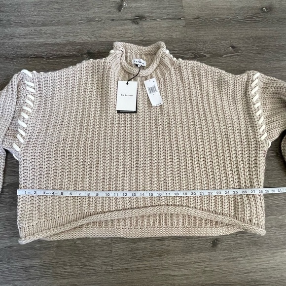 En Saison Textured Beige Sweater - Picture 4 of 7